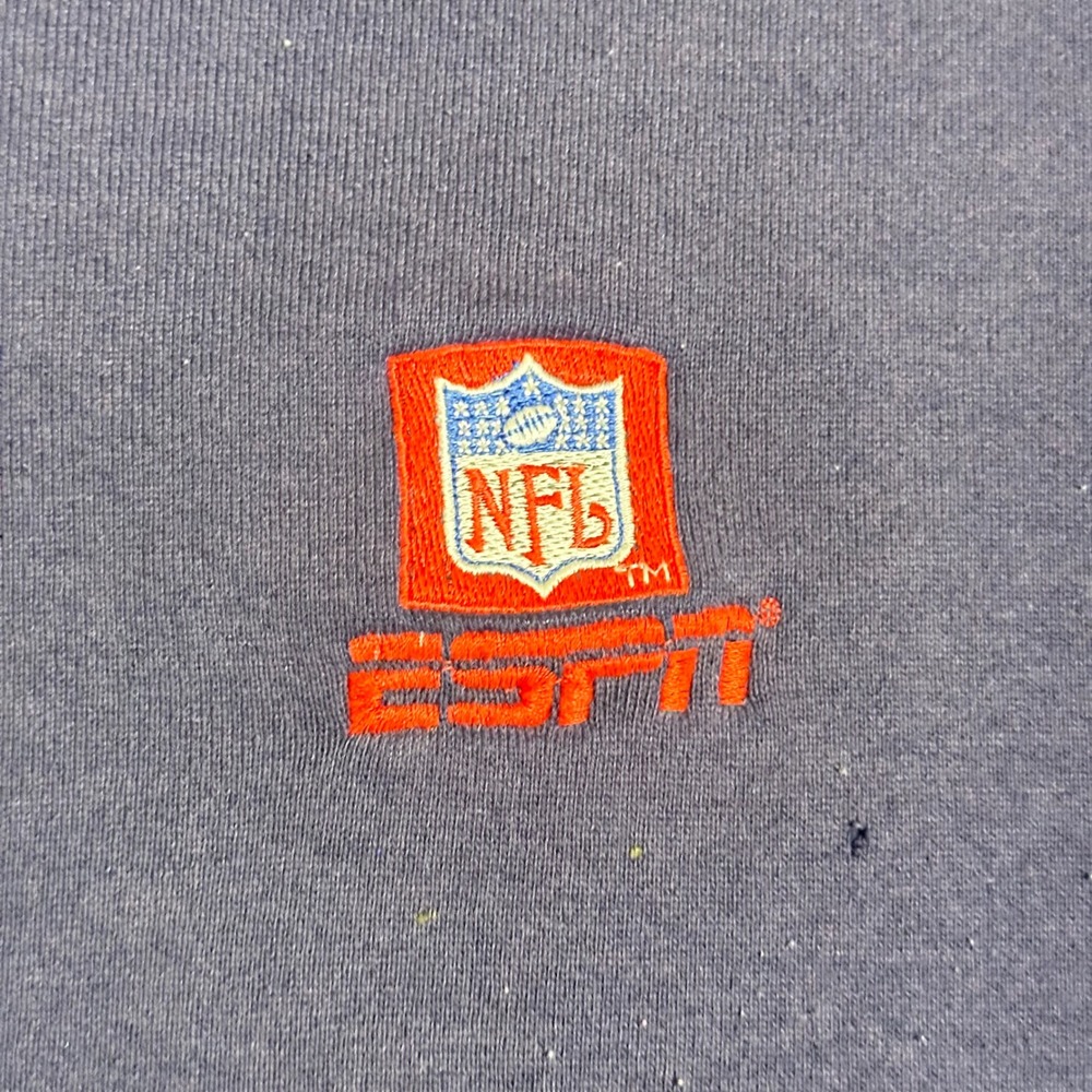 Vtg Jerzees Super Sweats NFL ESPN Sweatshirt Mens L Navy Blue 90s Made in USA - Picture 3 of 6